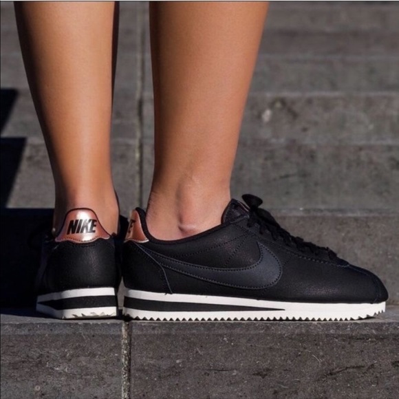 nike cortez rose gold black